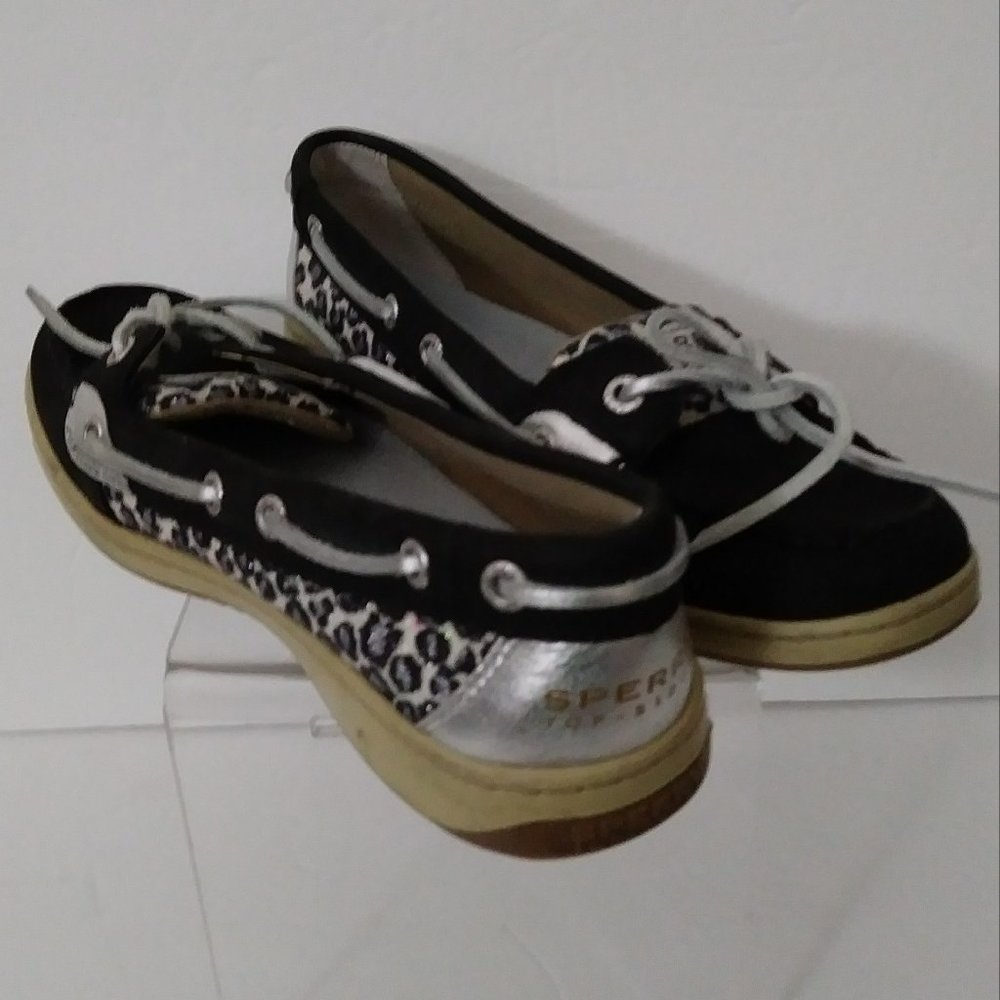Sperry Top Sider Women's Boat Shoe Animal Print Black